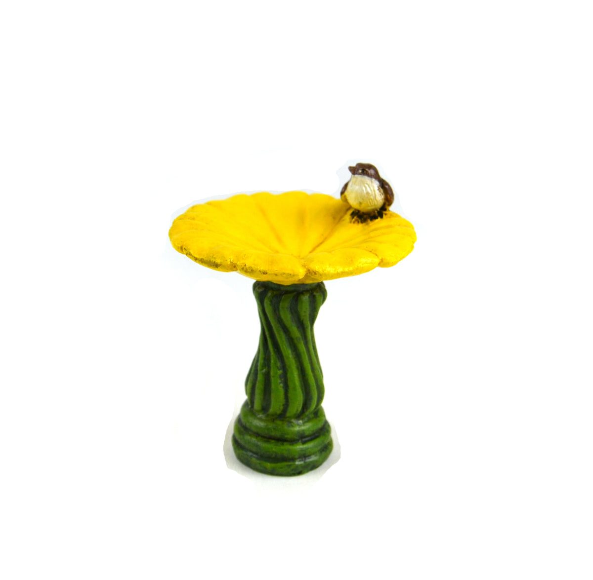 Yellow Bird Bath, Fairy Garden Birdbath