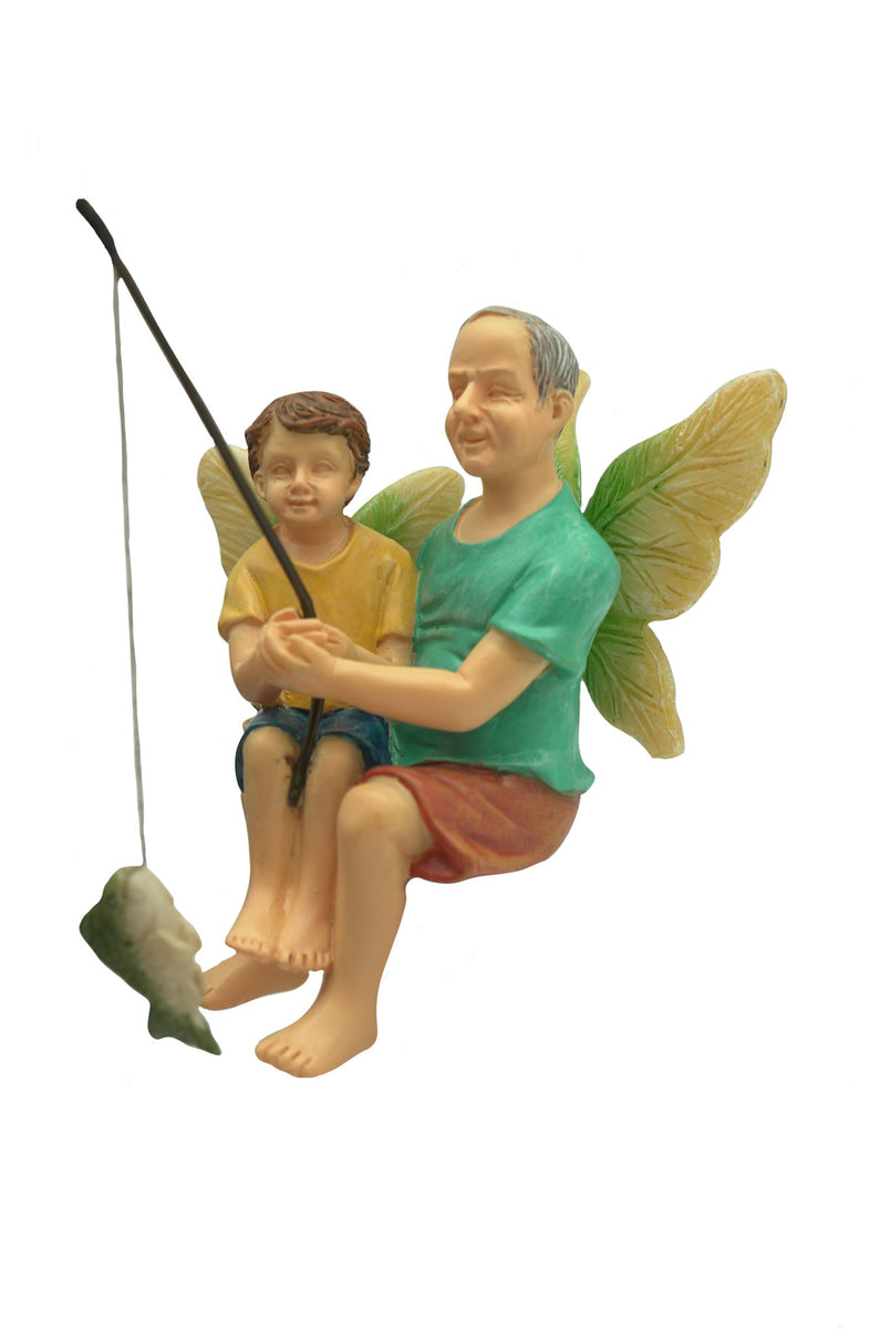 Fishing With Grandpa, Fairy Garden Grandpa, Mini Fairy Grandpa, Fairy