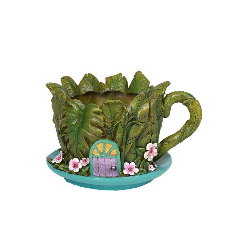 Floral Fairy Door Teacup Planter, Fairy Garden Teacup, Mini Teacup
