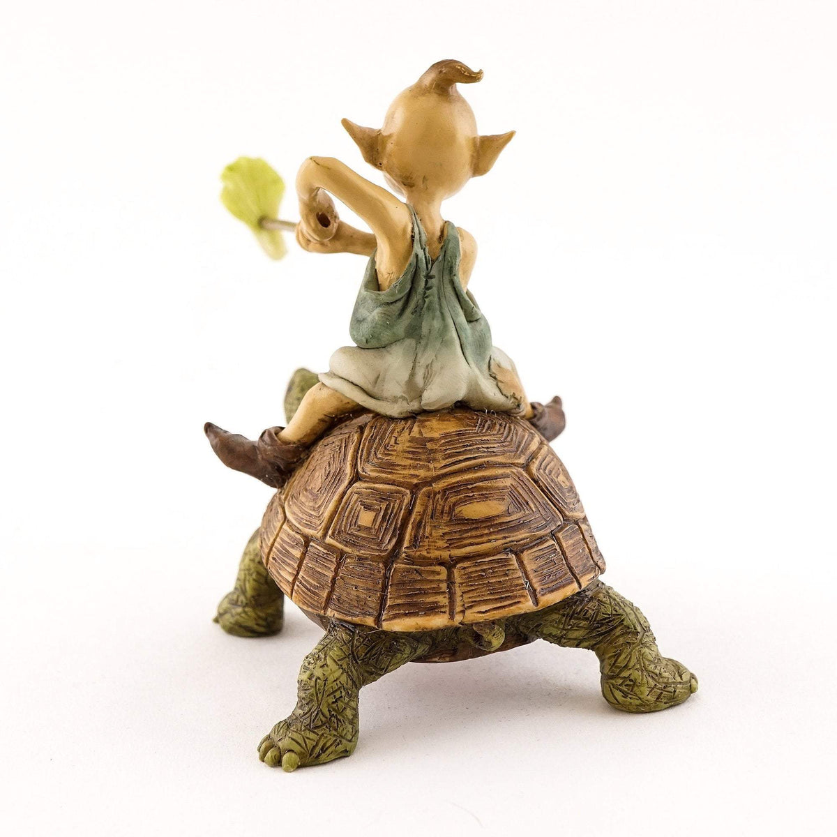 Garden Pixie Riding on Turtle, Fairy Garden, Mini Pixie, Mini Sprite