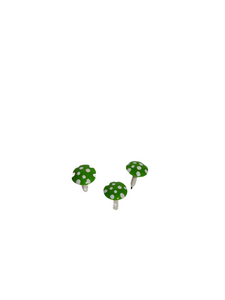 Mini Glossy Mushrooms - Set of 3 - Green