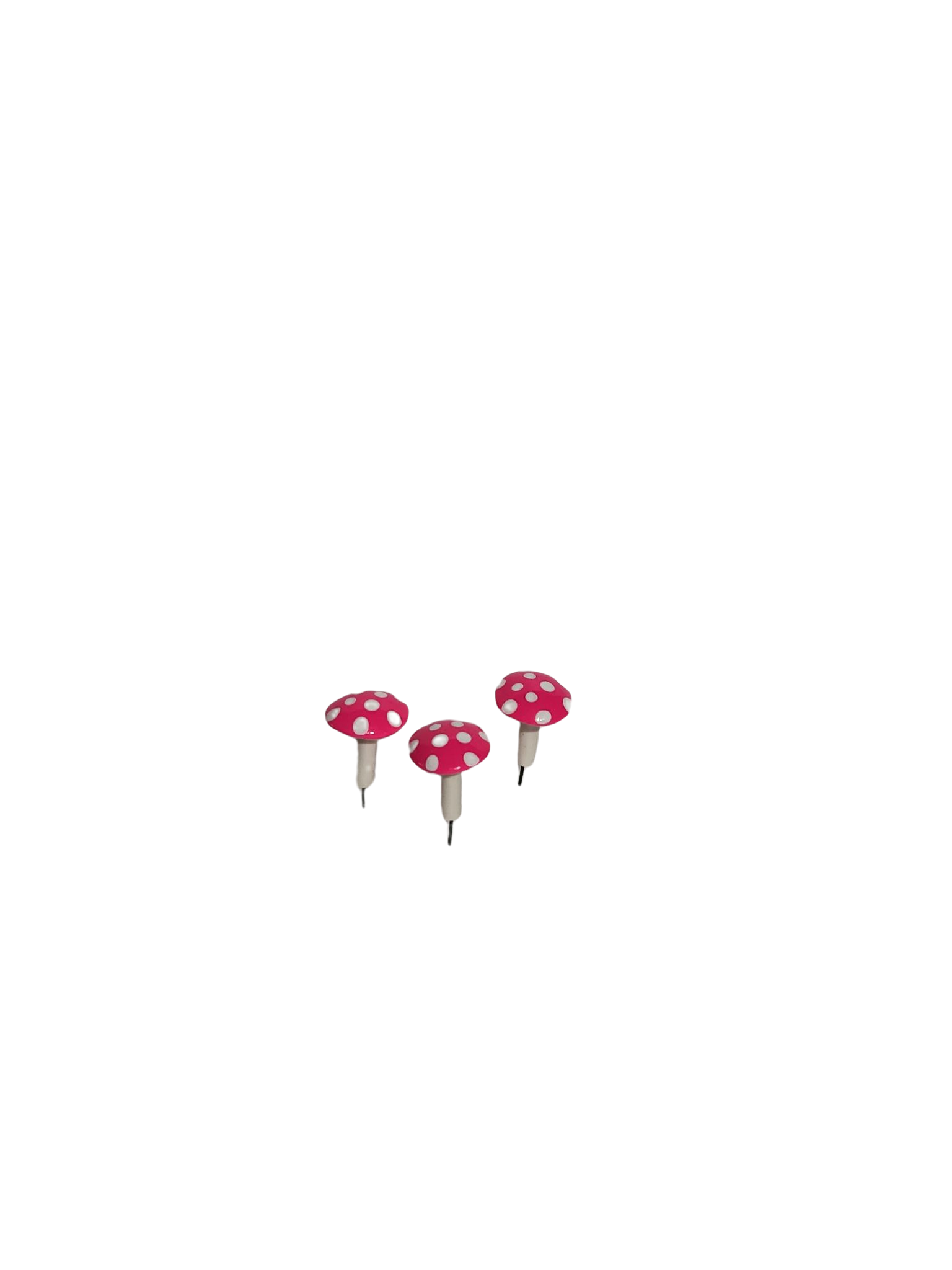 Mini Glossy Mushrooms - Set of 3 - Pink