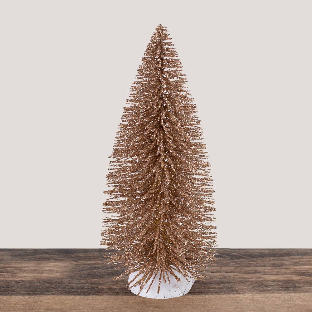 6" Gold Glittered Bottle Brush Tree