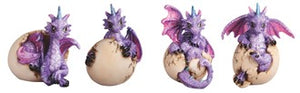 Fairy Garden Dragons In Eggs, Mini Purple Dragons