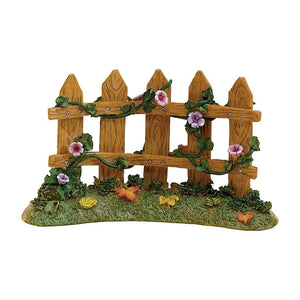 Mini Wooden Picket Fence With Vines And Flowers