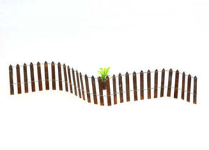 Mini Rusty Wire Picket Fence, Fairy Garden Picket Fence
