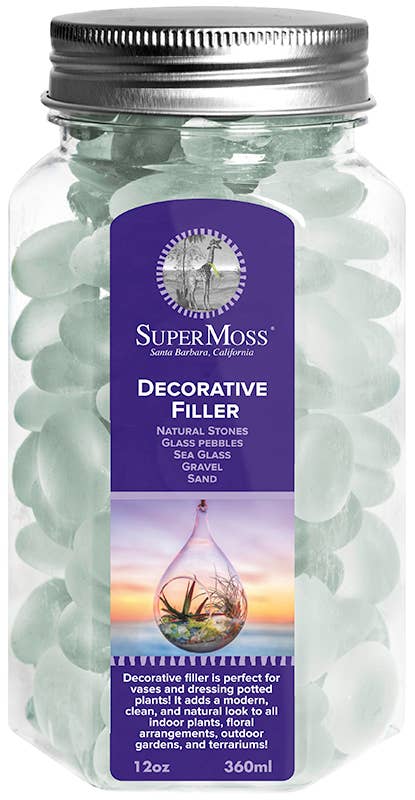 Soft Glass Pebbles: Frosted White / 12 Oz Jar