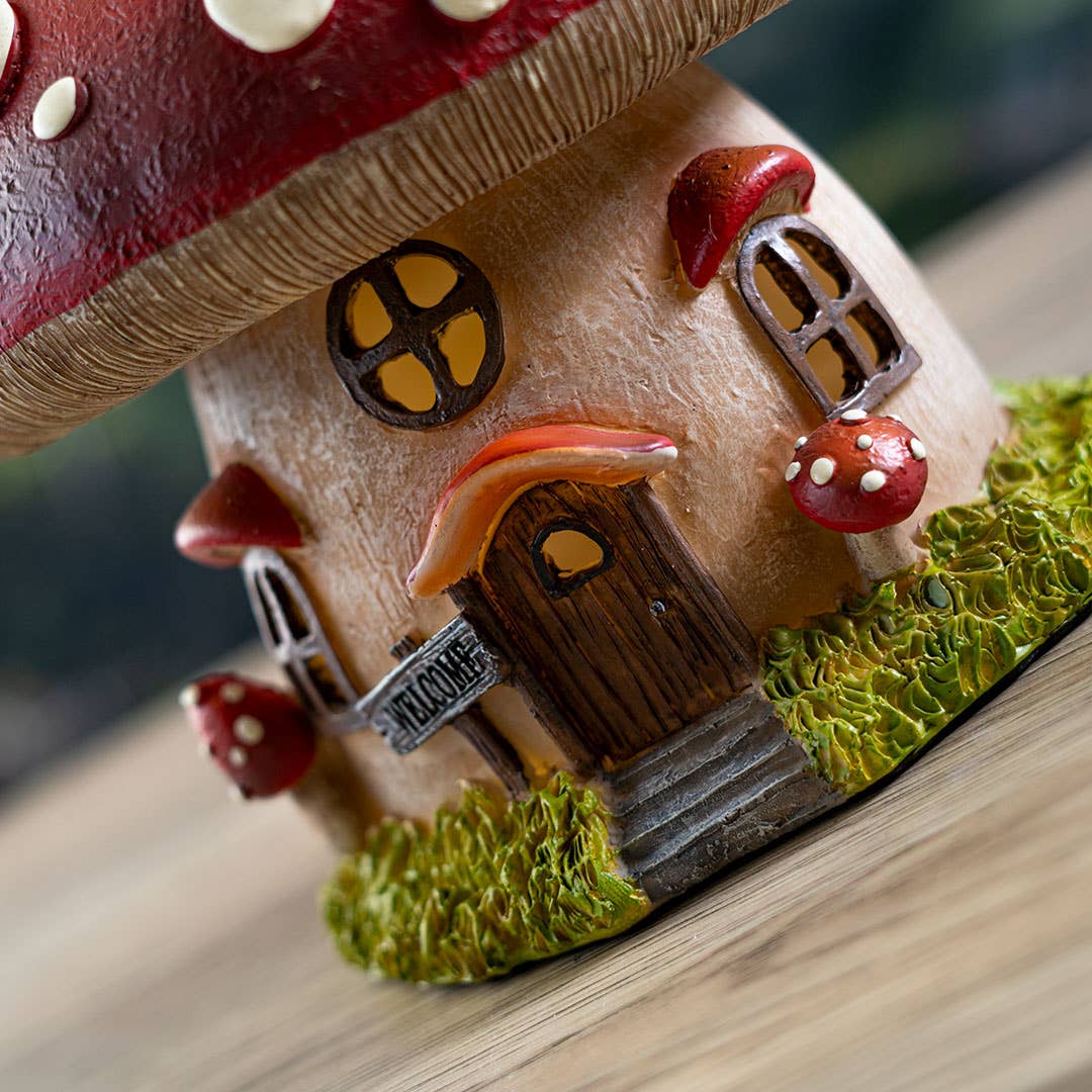 Whimsical Garden Toadstool Mushroom House with LED