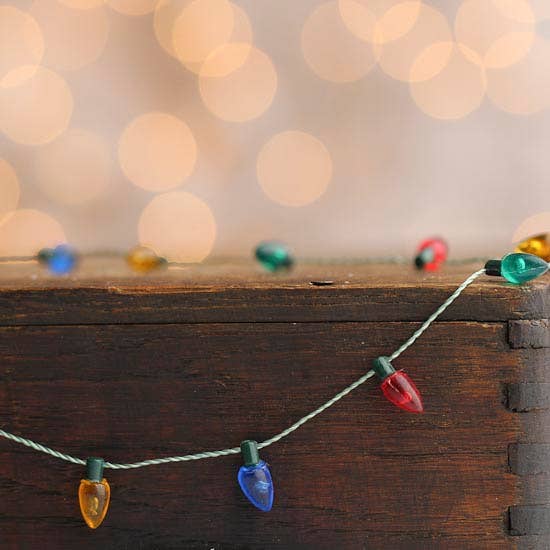 Miniature Christmas Acrylic Light Bulb Garland