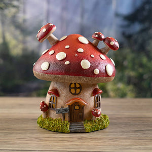 Whimsical Garden Toadstool Mushroom House with LED