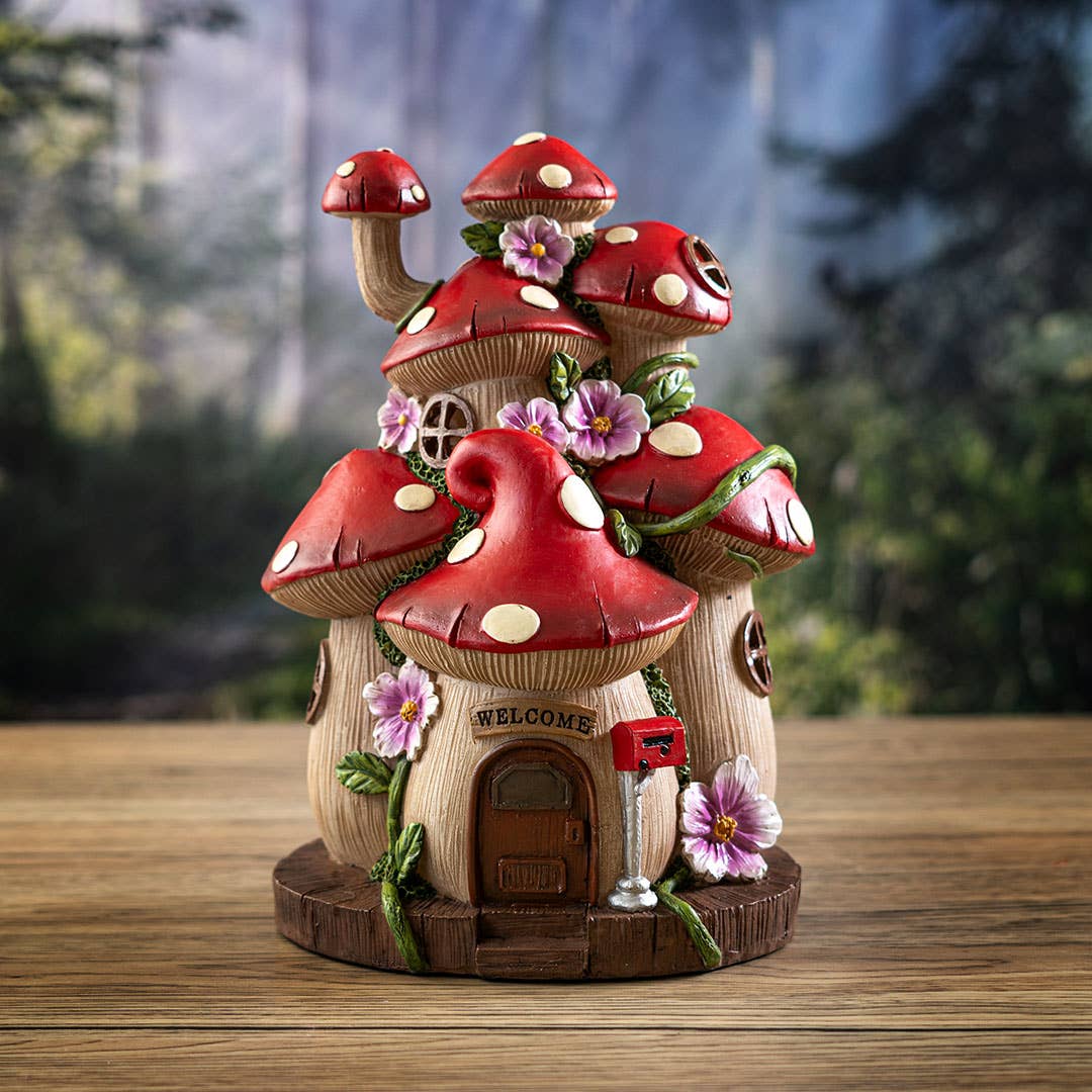 fairy tent Whimsical Garden Toadstool Mushroom House with LED