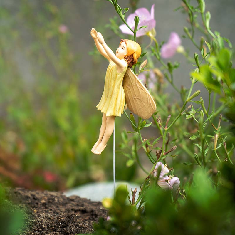 STEEL FAIRIES　FEWMANY スチールフェアリーズ　フューメニー Flower Fairy Garden Stake Hazelnut