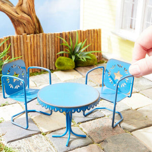 Miniature Rustic Metal Table & Chairs