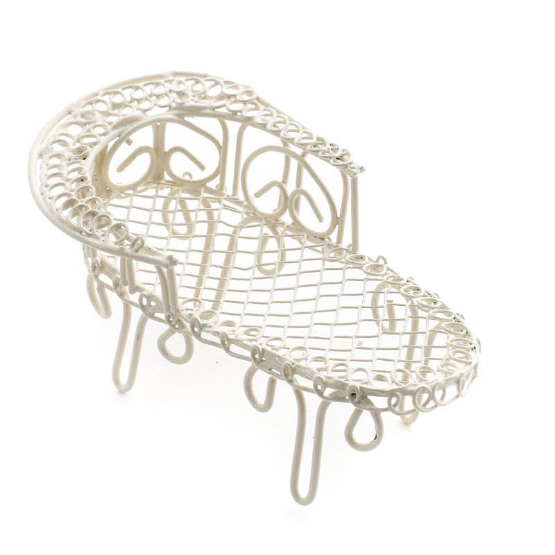 Miniature Victorian Woven Wire Lawn Chaise Chair