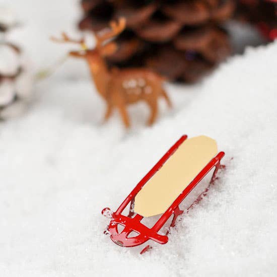 2" Dollhouse Miniature Red Flyer Sled
