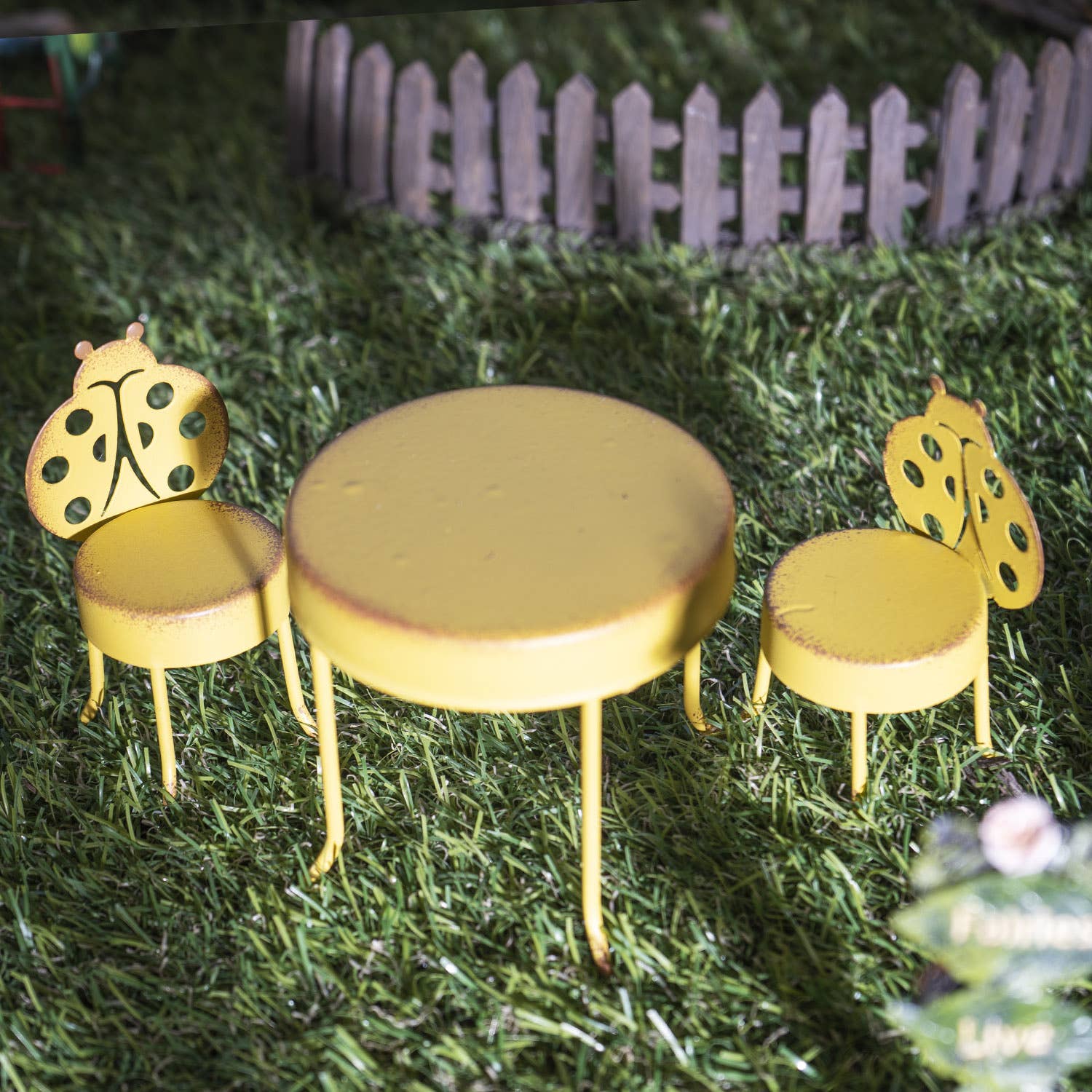 Fairy Garden Metal Table & Chair Set