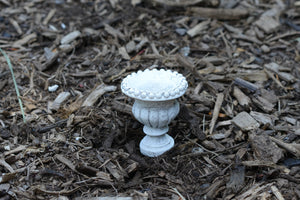 Elegant Mini Planter Pearl Detail Antique White