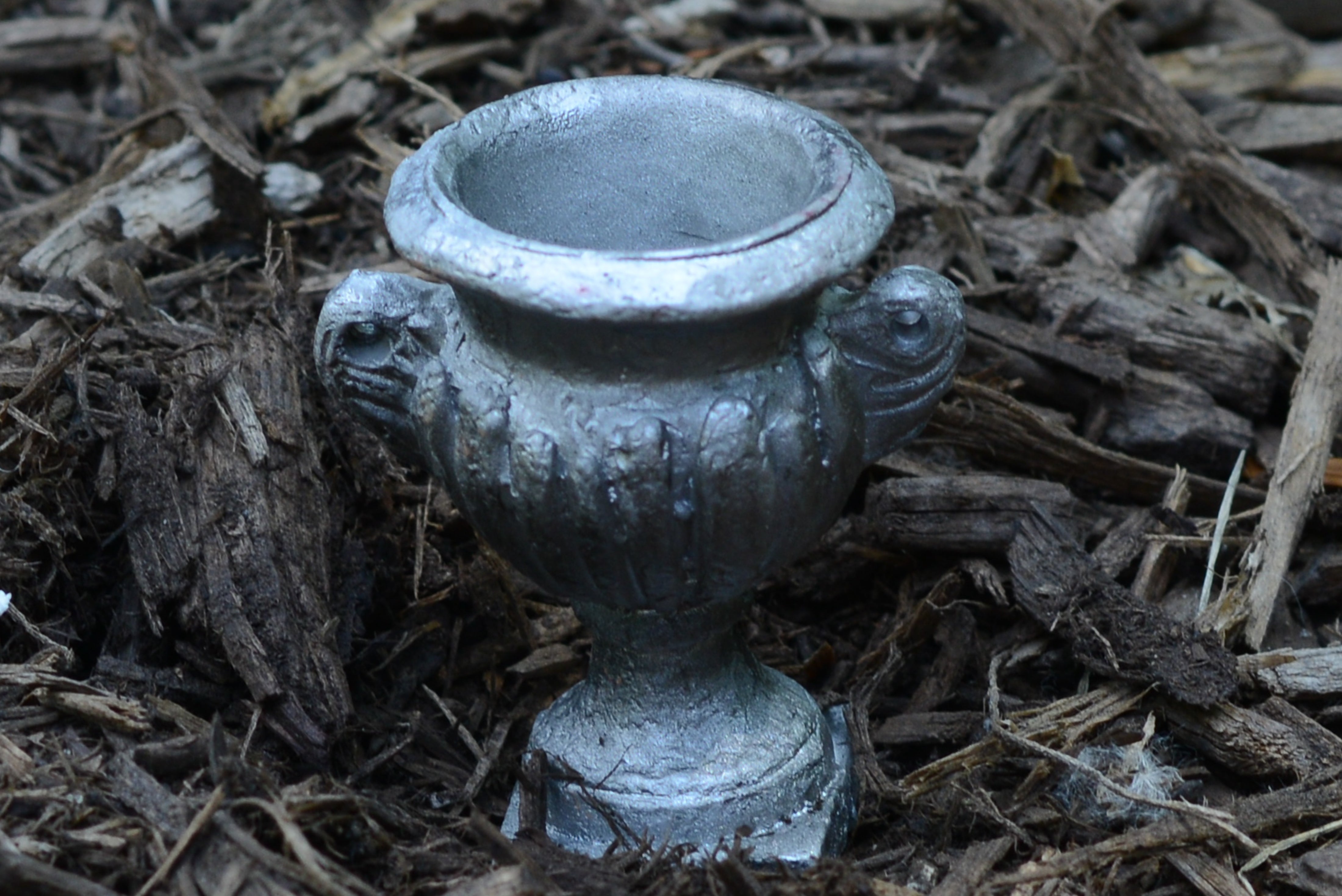 Elegant Mini Planter With Handles Pewter