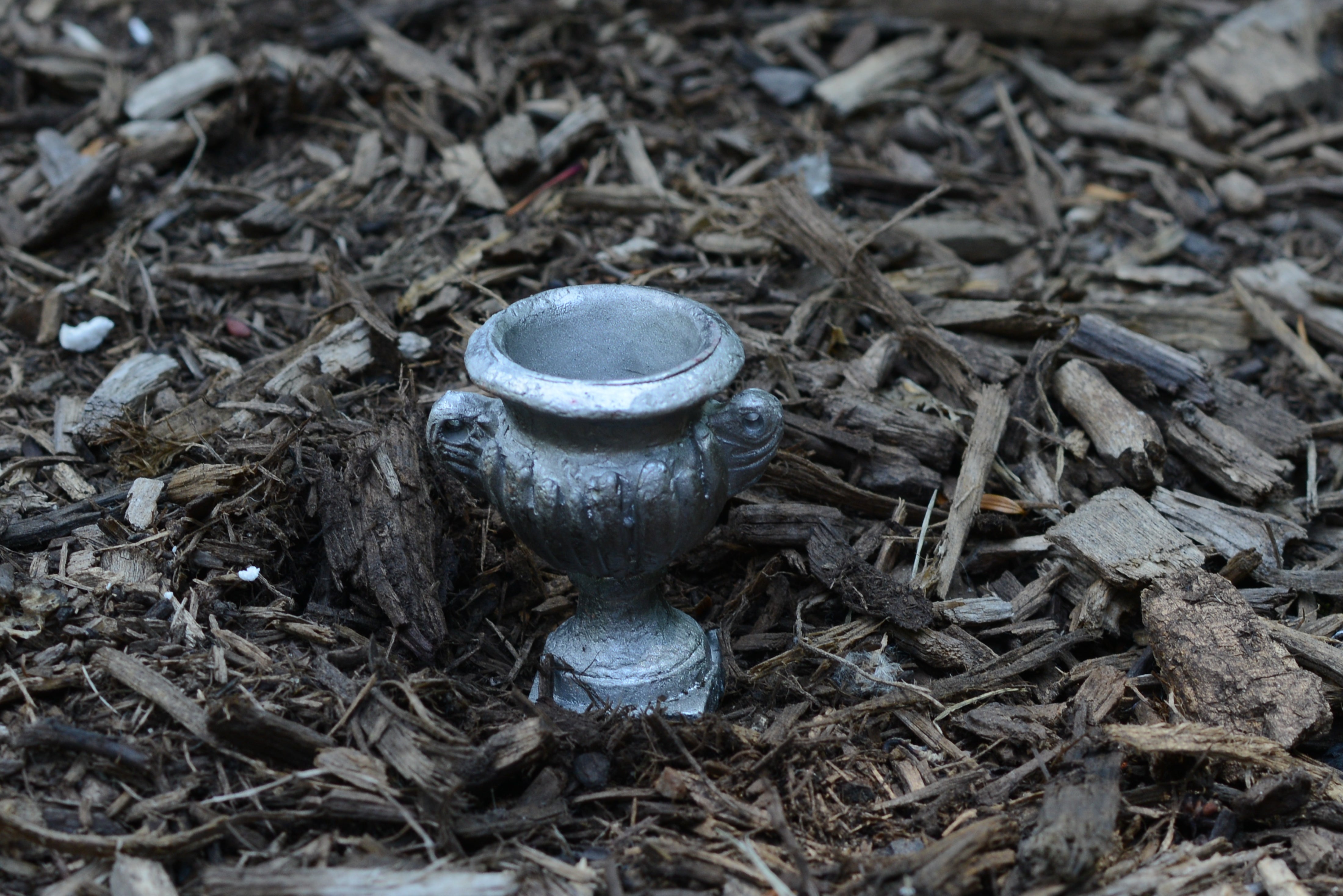 Elegant Mini Planter With Handles Pewter