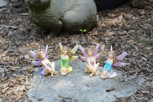 Sprightly Sister Fairies Sitting Down (set of 4)