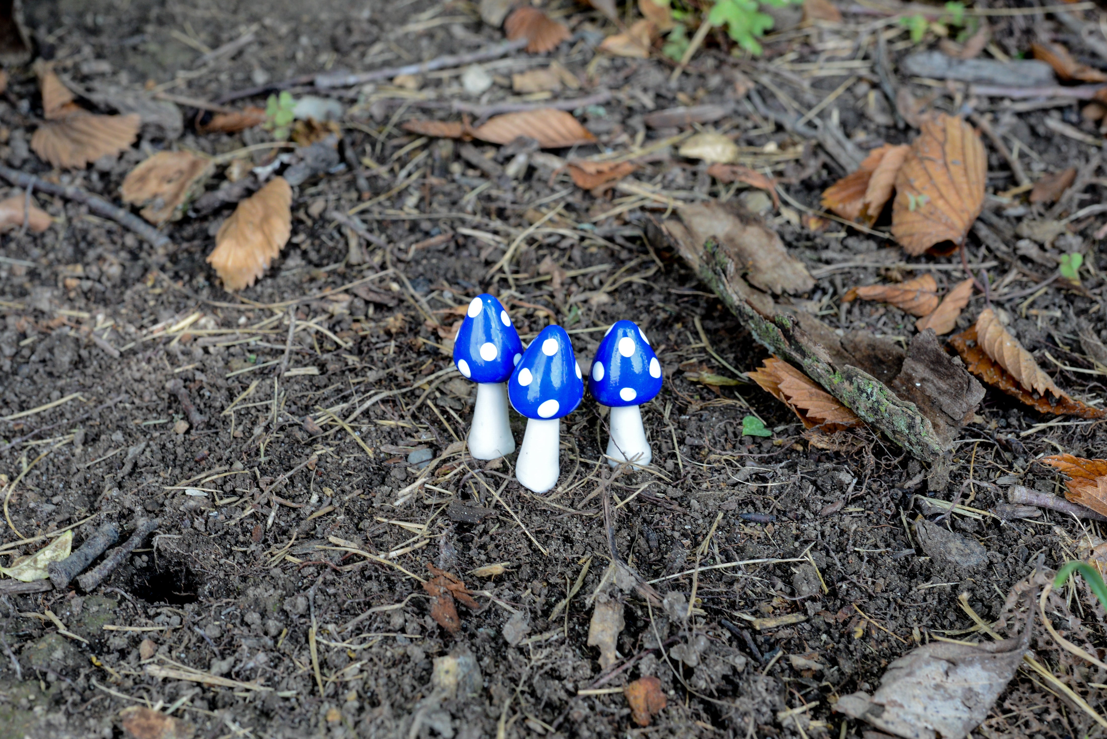 Pointy Mushrooms - Set of 3 - Blue