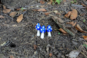 Pointy Mushrooms - Set of 3 - Blue