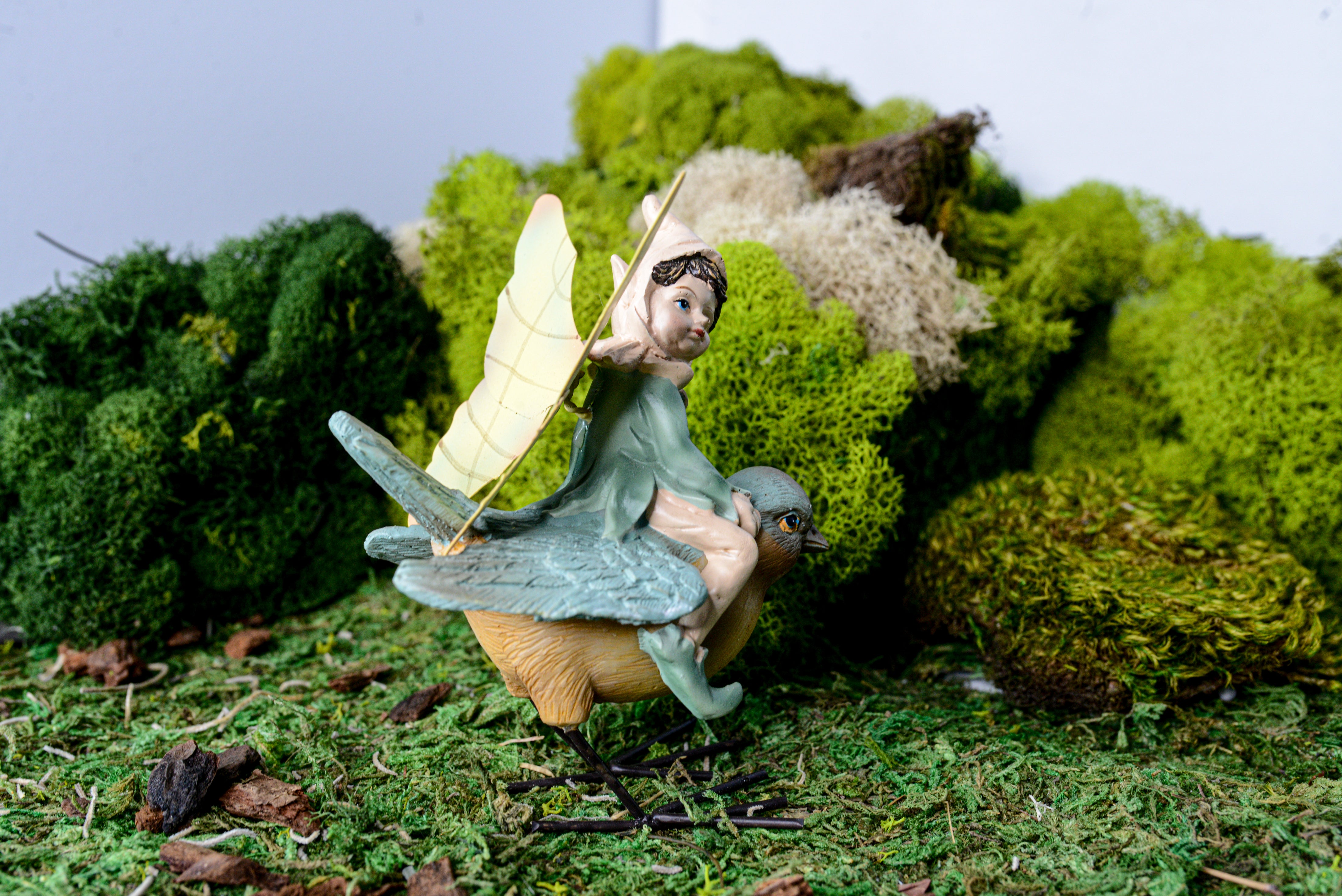 Acorn Fairy Riding a Bluebird