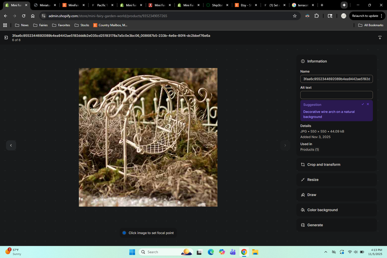 Miniature Rustic Arch Swing