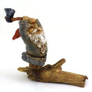 Garden Gnome Chopping Wood