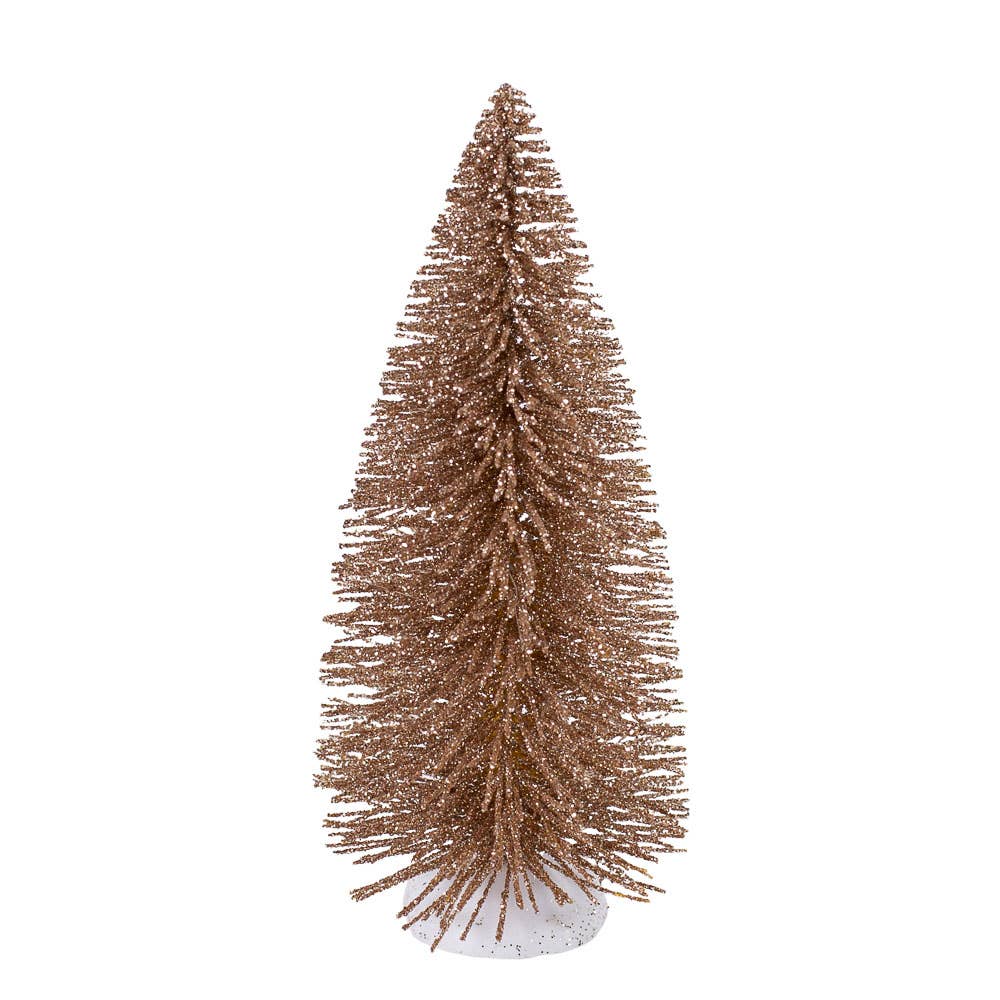 6" Gold Glittered Bottle Brush Tree