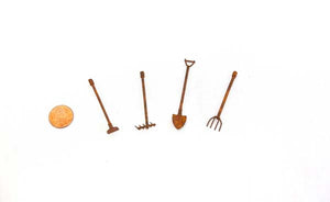 Mini Rusty Garden Tools. Fairy Garden Tools