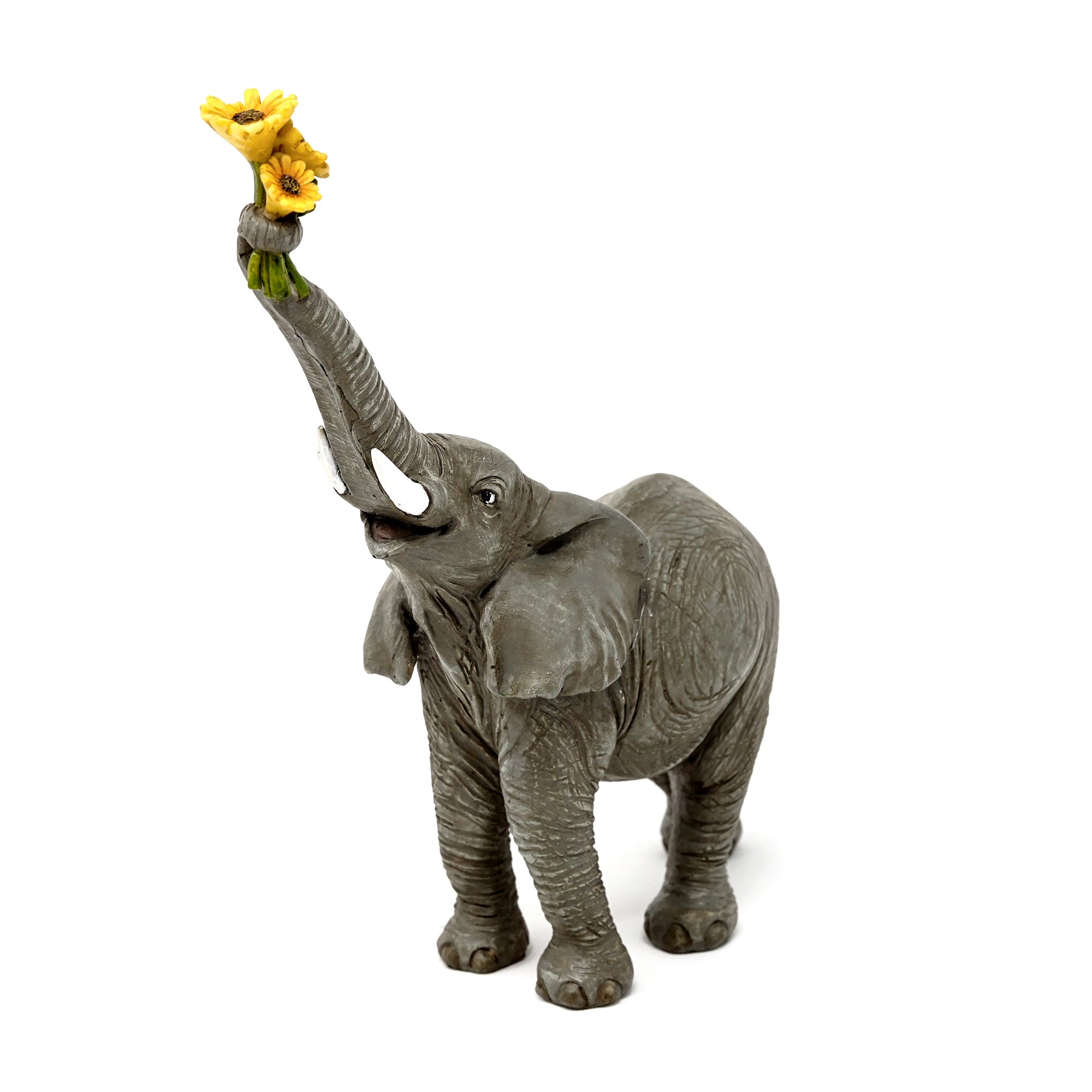 Elephant Holding Up Flowers
