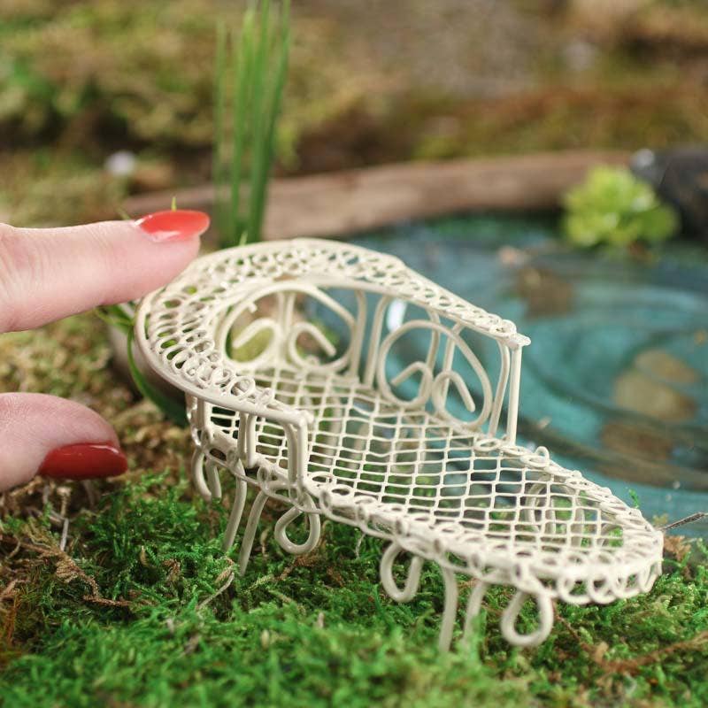 Miniature Victorian Woven Wire Lawn Chaise Chair