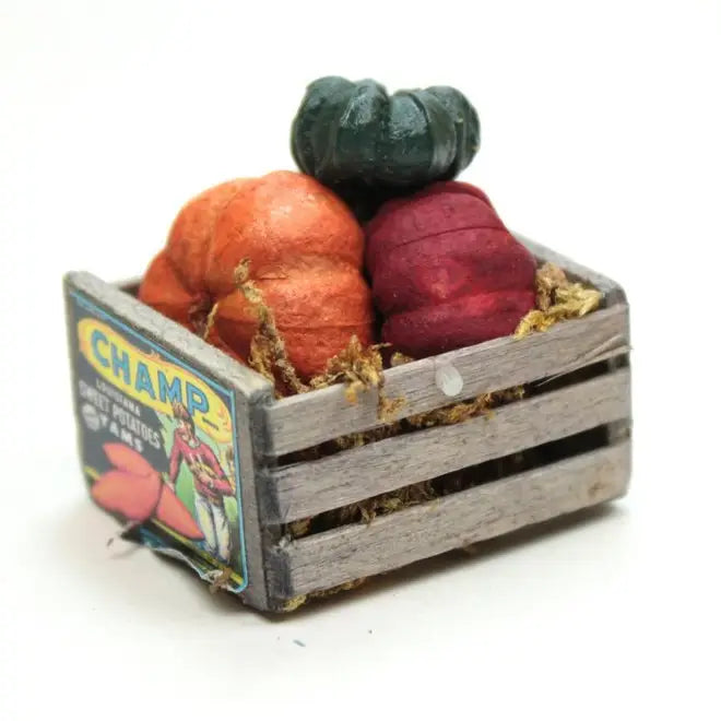Mini Pumpkin Crate, Fairy Garden Pumpkin Crate