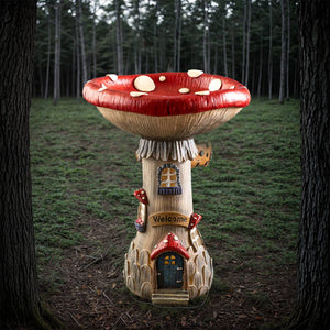 Whimsical Garden Toadstool Mushroom House with LED