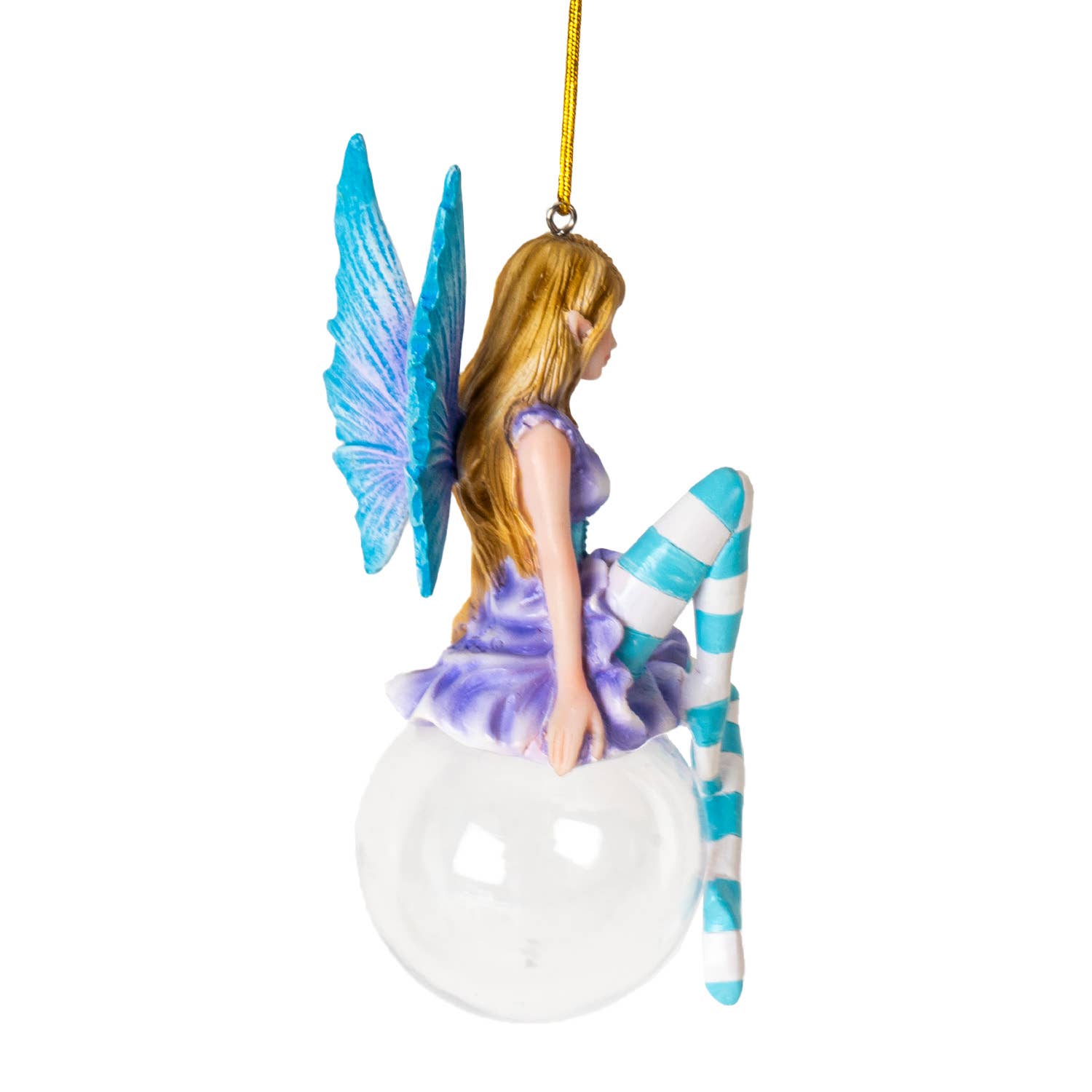 16104 Hyacinth Bubble Rider Fairy Ornament by Amy Brown
