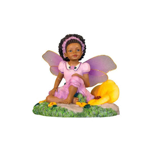 Black Fairy Child In Lavender Dress