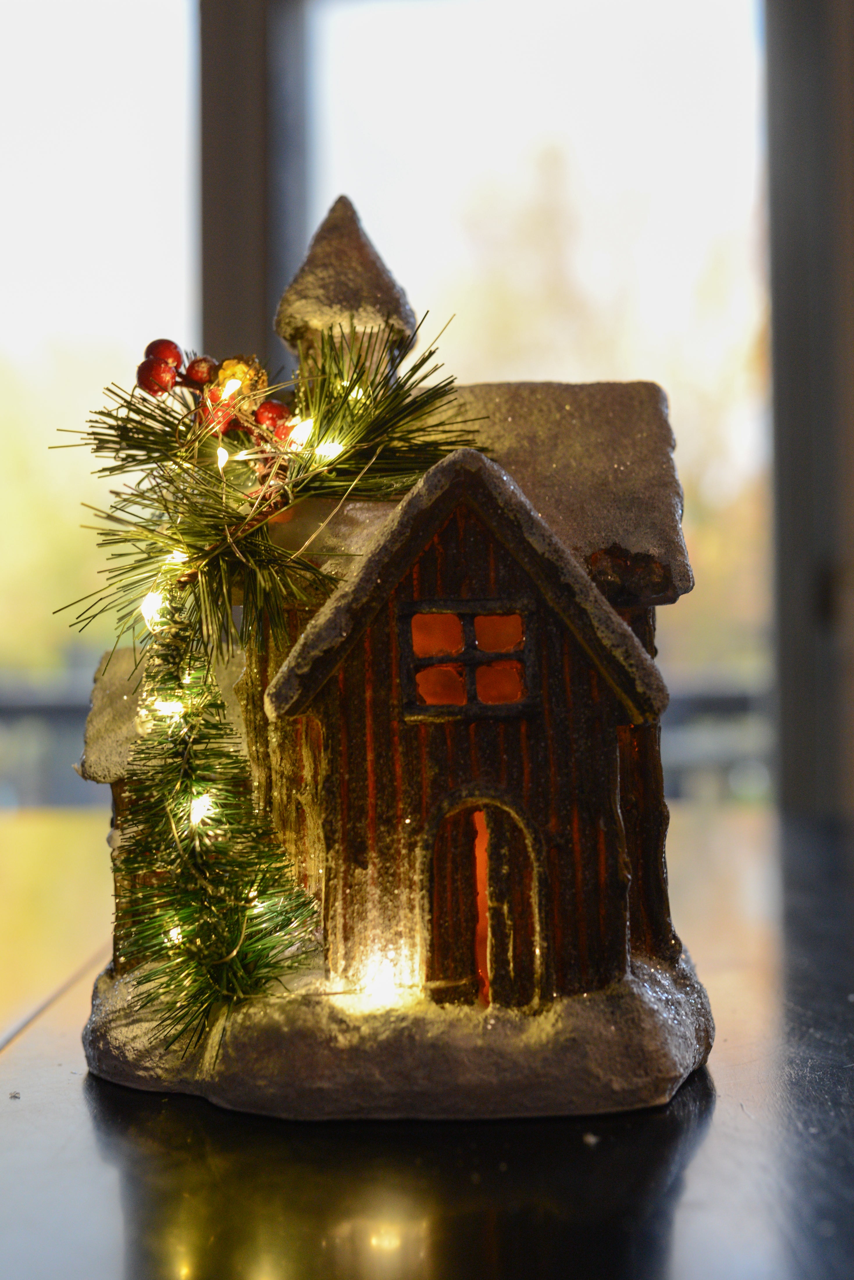 Holiday Winter Barn with LED light