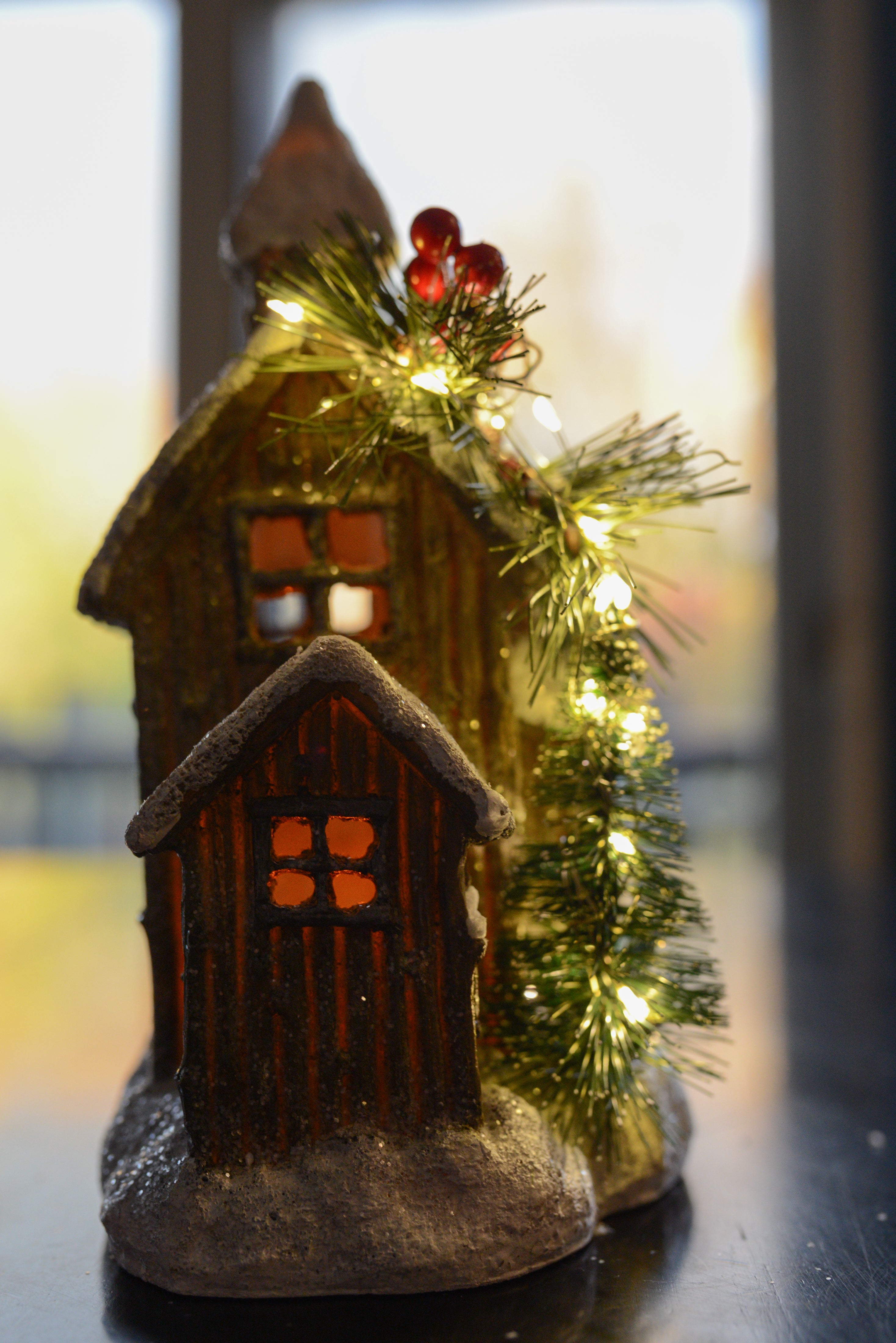 Holiday Winter Barn with LED light