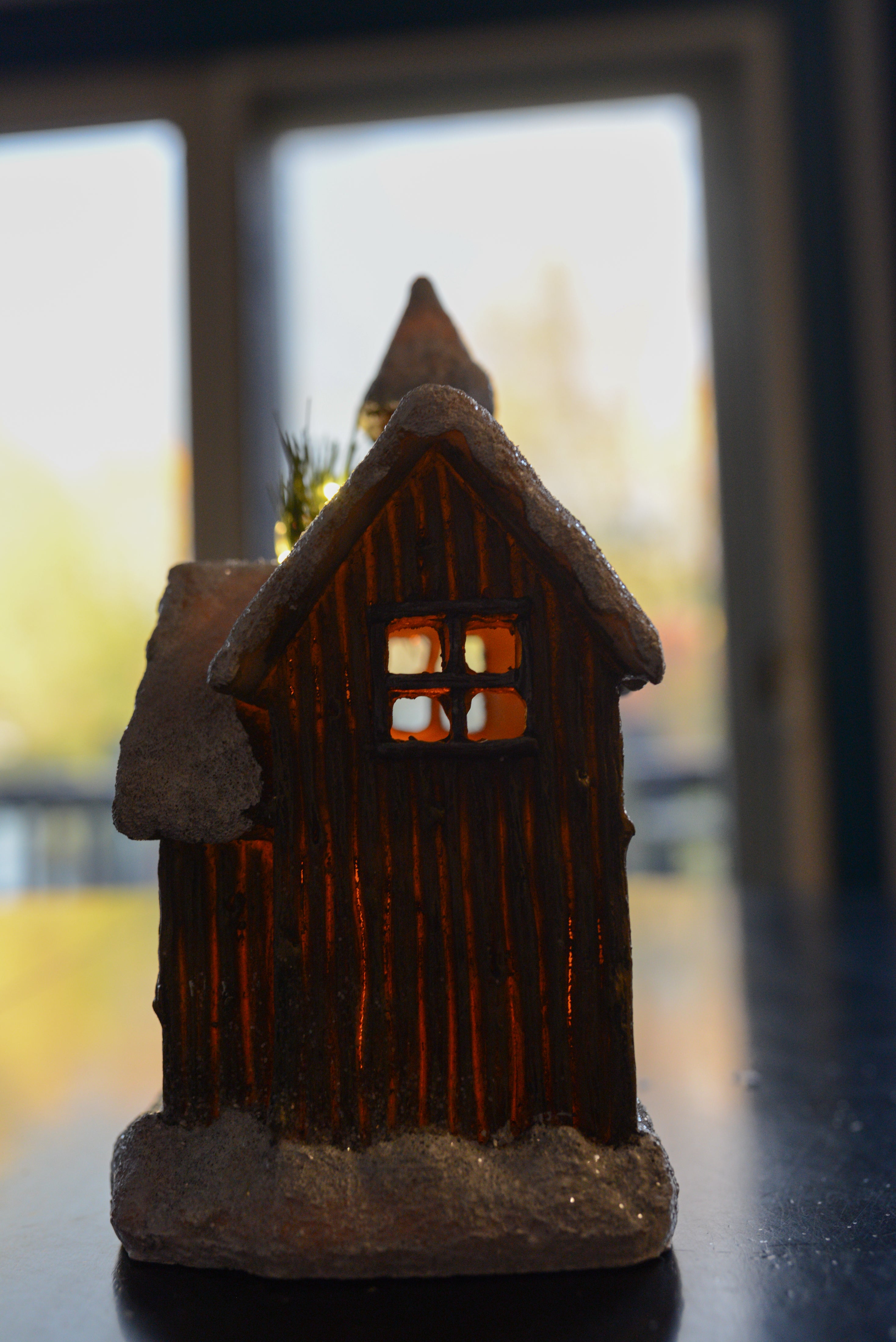 Holiday Winter Barn with LED light