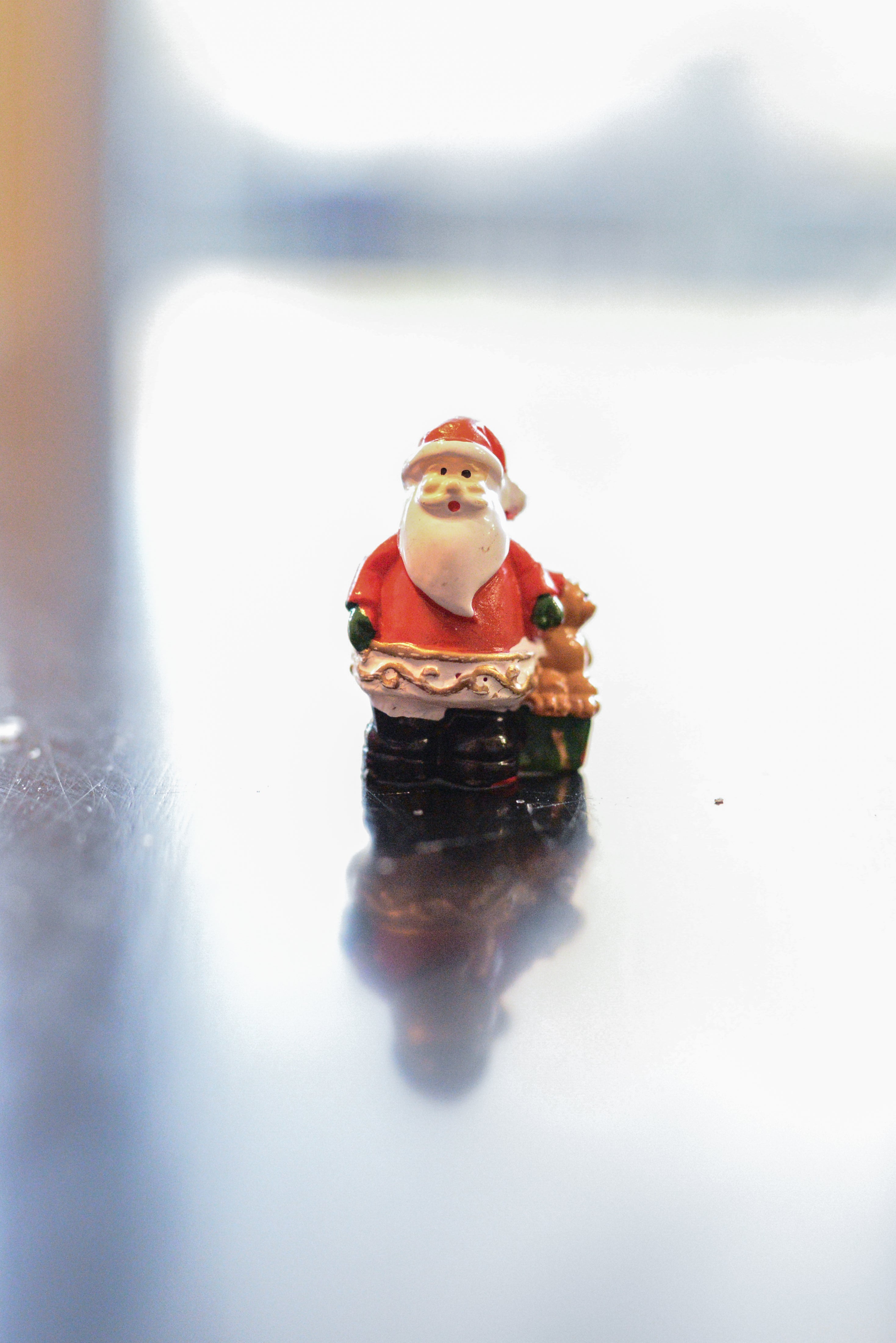 Santa with Teddybear and Gift