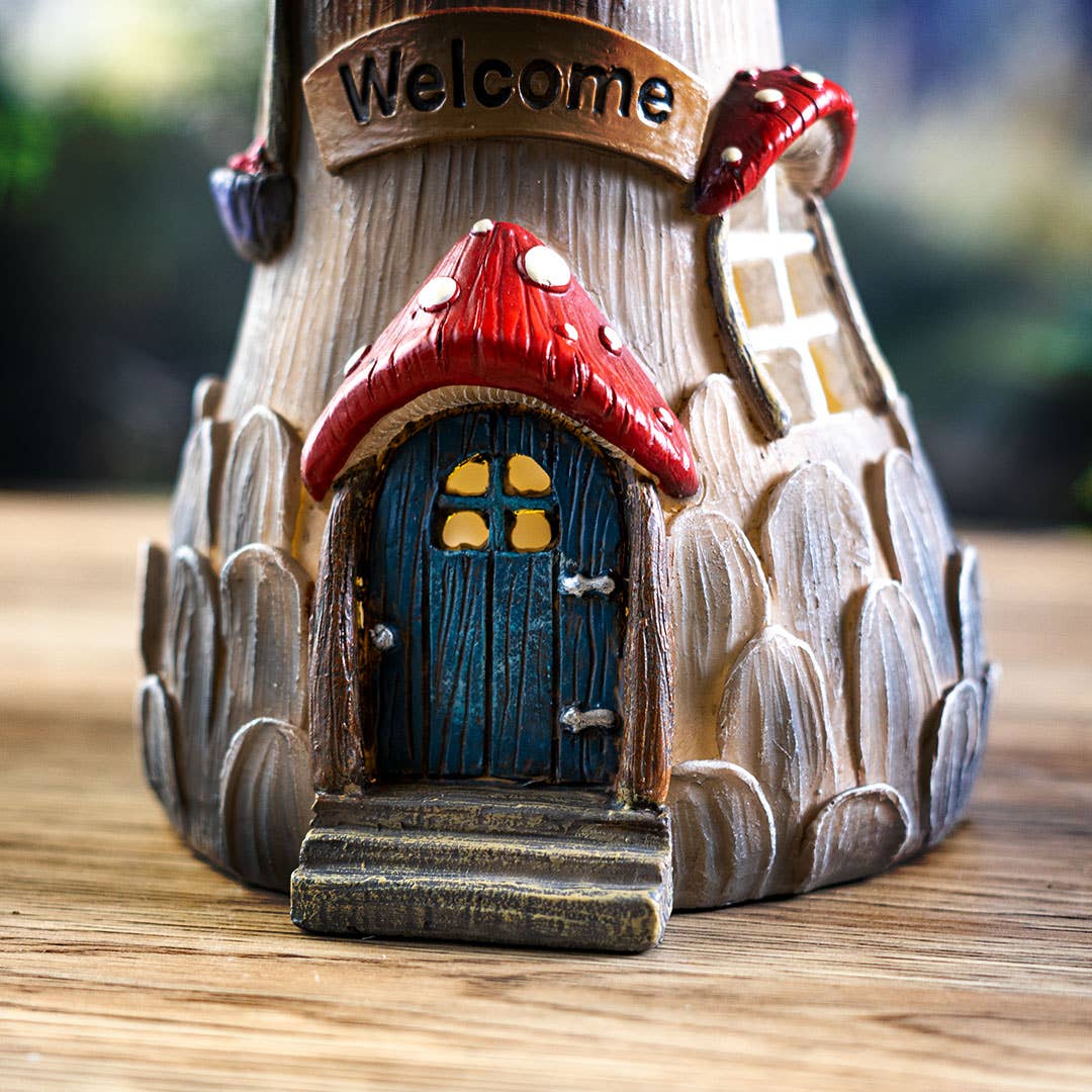 Whimsical Garden Toadstool Mushroom House with LED