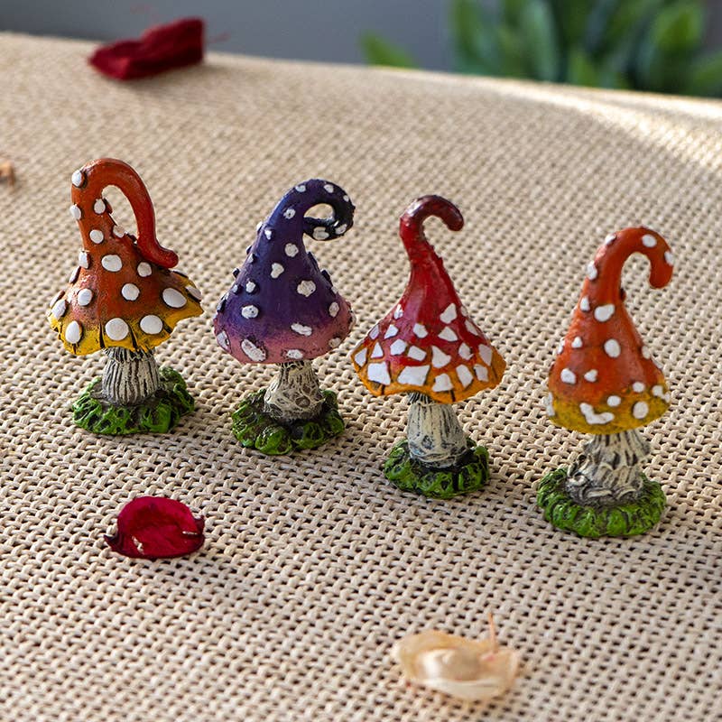 Mini Magic Toadstool Mushroom  Set of 4