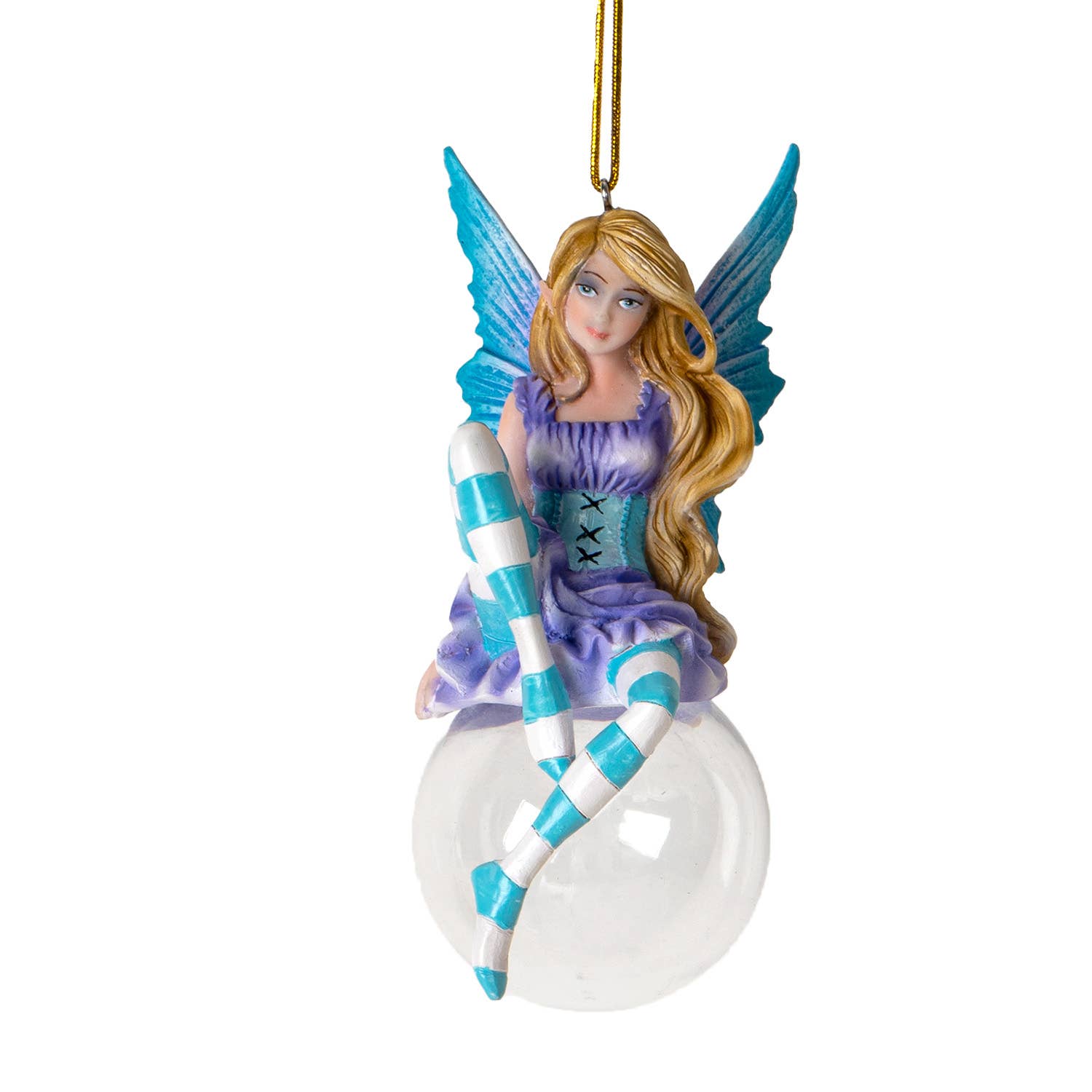 16104 Hyacinth Bubble Rider Fairy Ornament by Amy Brown