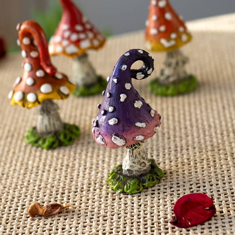 Mini Magic Toadstool Mushroom  Set of 4