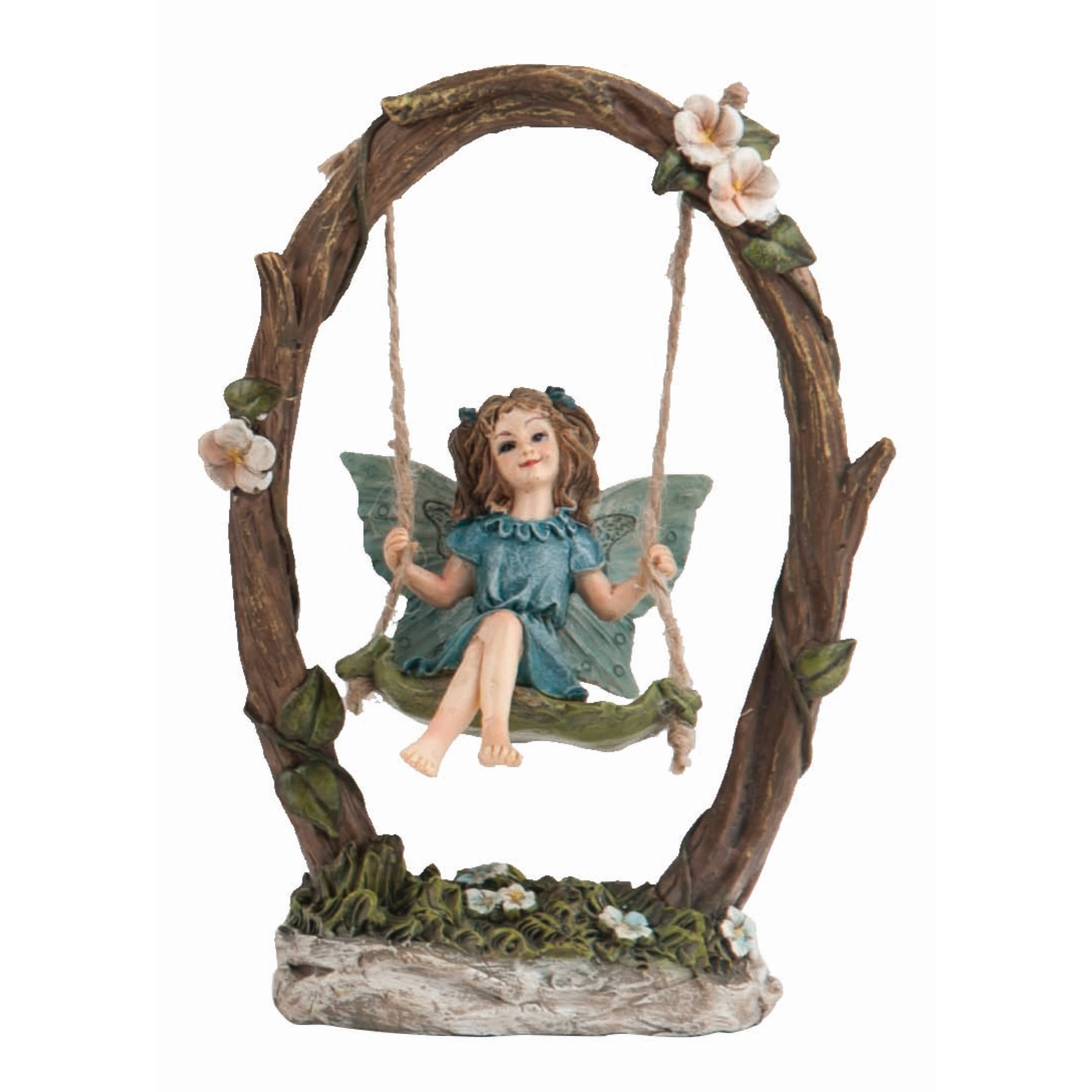 Spring Fairy on Swing Figurine
