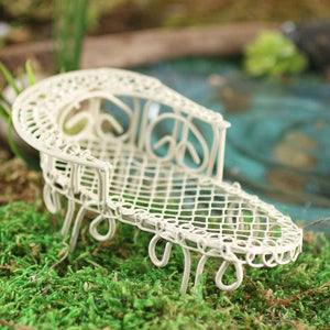 Miniature Victorian Woven Wire Lawn Chaise Chair