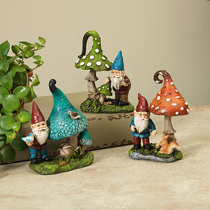 Garden Gnomes With Mushrooms, Mini Gnomes