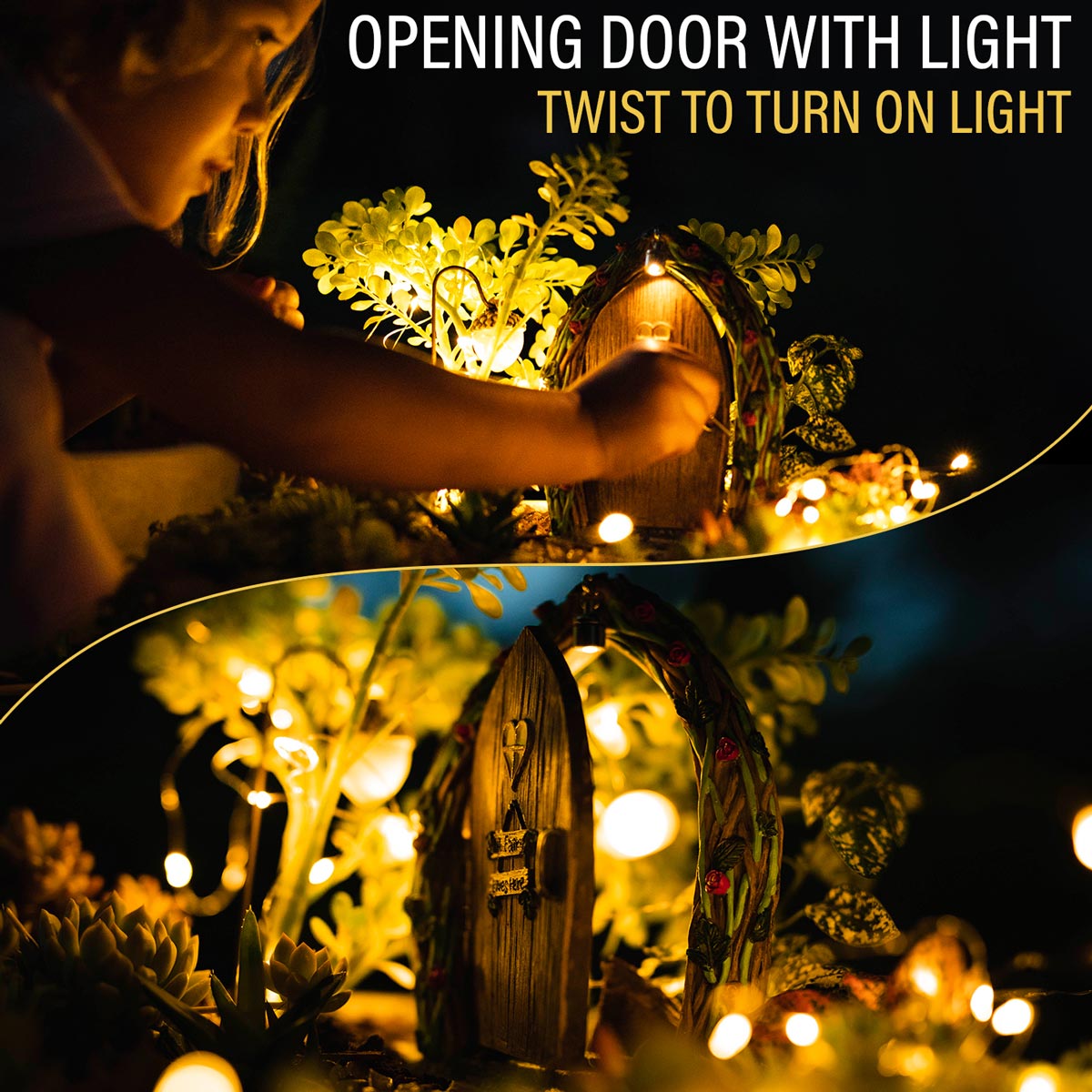 Arched Fairy Door, Opening Fairy Door, Lighted Fairy Door - Mini Fairy Garden World
