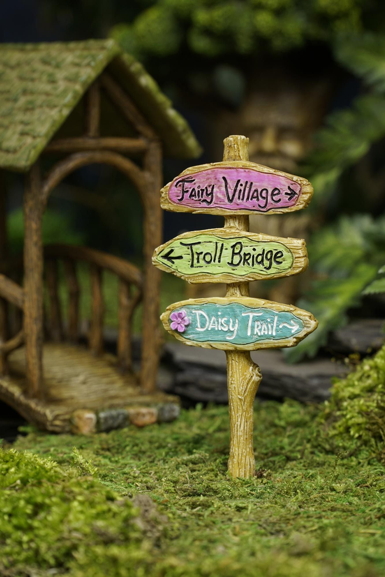 Fairy Sign Post, Fairy Garden Sign - Mini Fairy Garden World